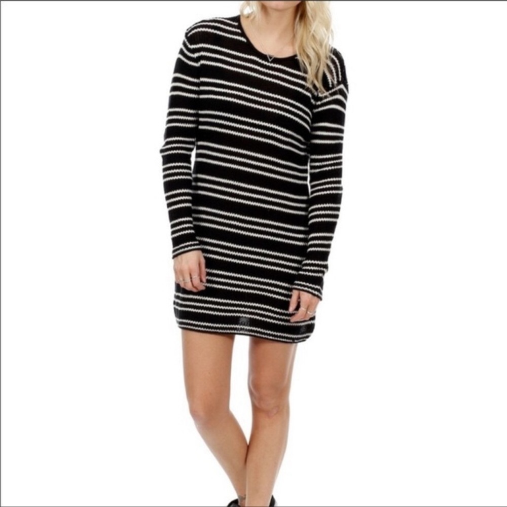 Volcom Long Sleeve On Track Striped Sweater Dress size Small